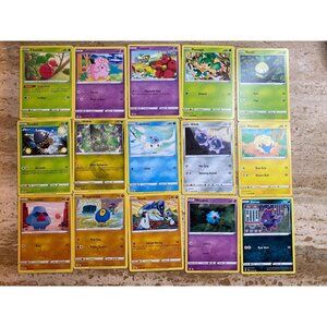 Pokemon Trading Card Bundle - Basic Common - No Duplicates - Petilil & More - 15